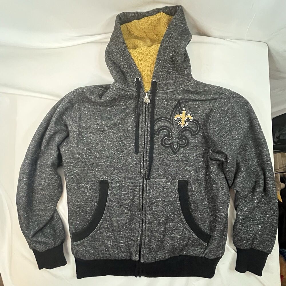 NFL Pro Line New Orleans Saints Football Hoodie Sherpa Sweatshirt Men's Medium